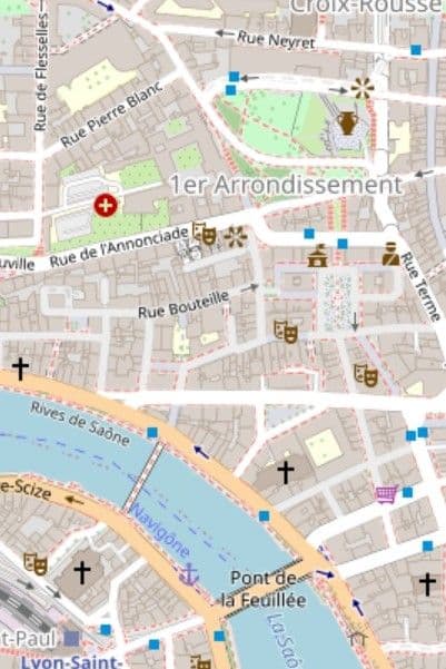 Le vieux Lyon, OpenStreetMap